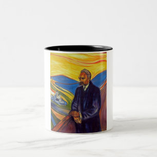 Philosopher Friedrich Nietzsche (av Edvard Munch) Två-Tonad Mugg