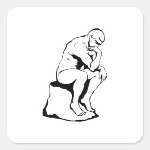 Philosopher Thinker Fyrkantigt Klistermärke
