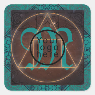 Philosopher's stone esoteric mystical monogram fyrkantigt klistermärke