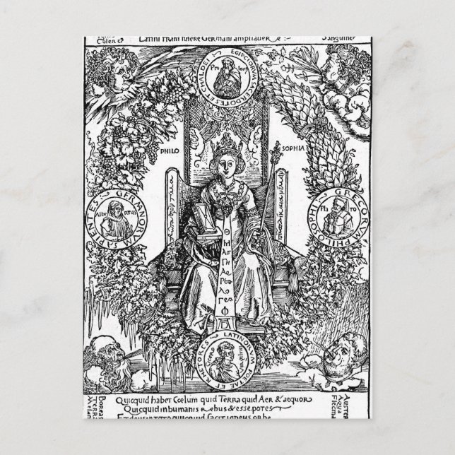 Philosophia av Albrecht Durer Vykort (Framsida)