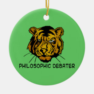 Philosophic debattör julgransprydnad keramik