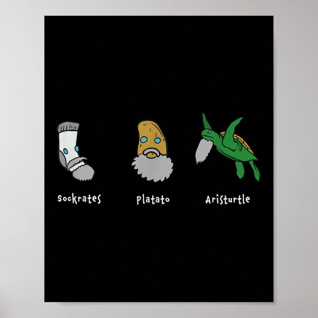 Philosophy Socrates Plato Aristoteles design för P Poster (Framsidan)