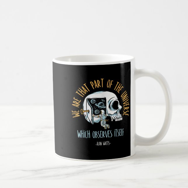 Philosophy Space Skull Alan Watts Astronaut Quote Kaffemugg (Höger)