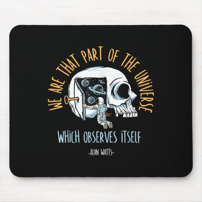 Philosophy Space Skull Alan Watts Astronaut Quote Musmatta (Framsidan)