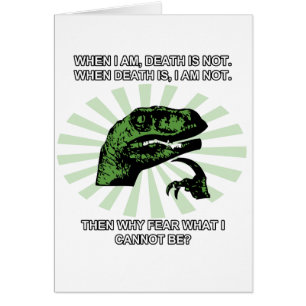 Philosoraptor död och skräck hälsningskort