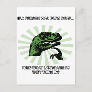 Philosoraptor Döv Language Vykort