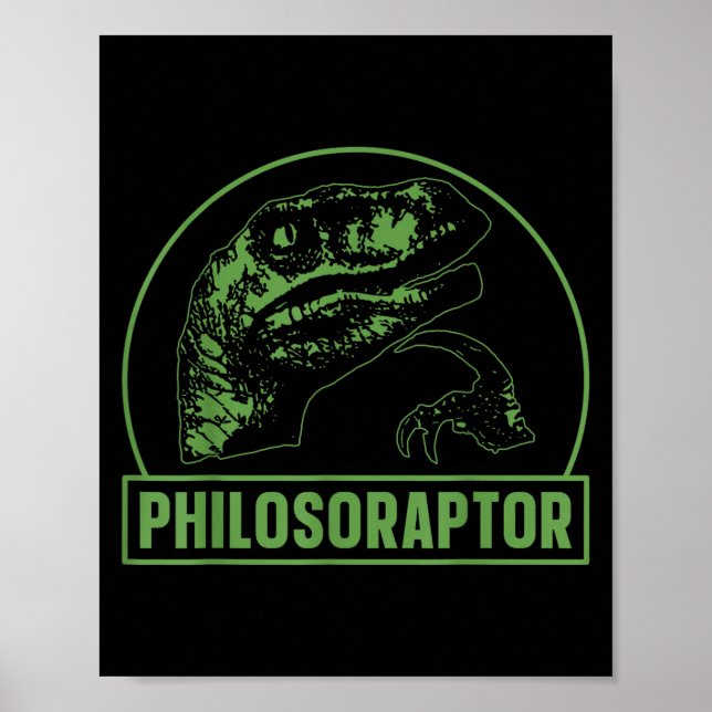 Philosoraptor Funny Philosophy Meme Velociraptor D Poster (Framsidan)