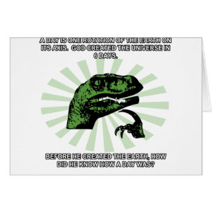 Philosoraptor jord och gud hälsningskort