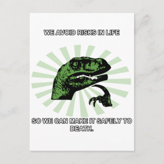 Philosoraptor Life and Death Vykort