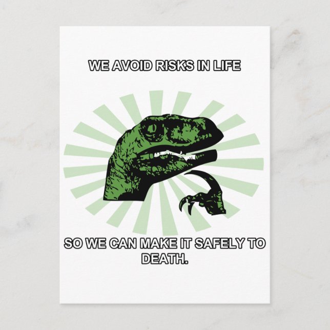 Philosoraptor Life and Death Vykort (Framsida)