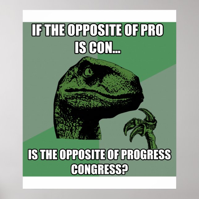 Philosoraptor Progress Vs Congress Poster (Framsidan)