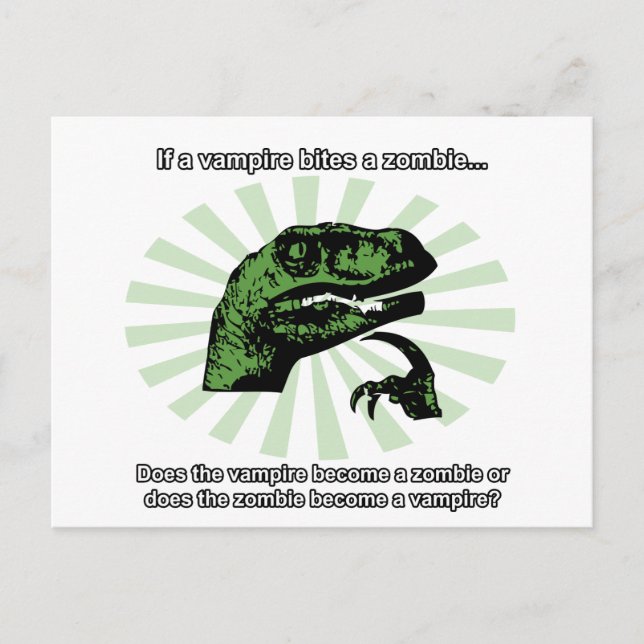 Philosoraptor Vampires och Zombies Vykort (Framsida)