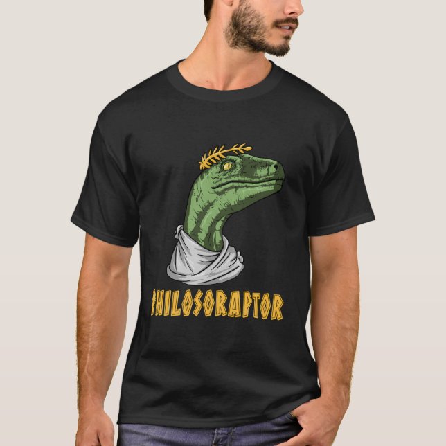 Philosoraptor Velociraptor Philosopher Funny Philo T Shirt (Framsida)