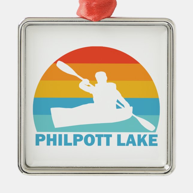 Philpott Lake Virginia Kajak Julgransprydnad Metall (Framsidan)