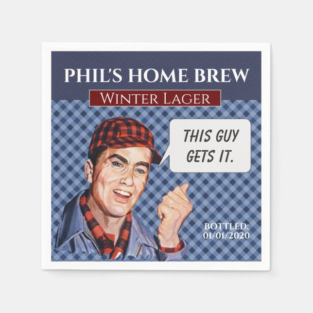 Phil's Home Brew-blue plaid Pappersservett (Framsidan)