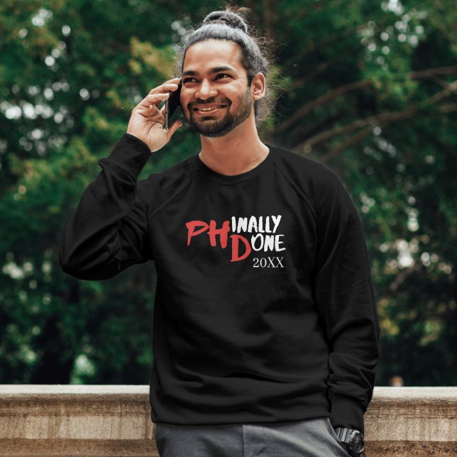 Phinally done - Funny PHD Graduation Quote Design Lång Ärmad Tröja (Skapare uppladdad)