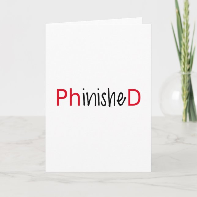 Phinish, ord art, textdesign för PhD studenter Kort (Framsida)