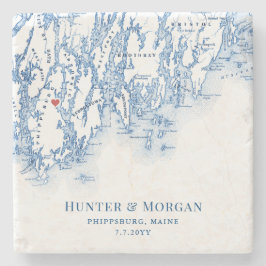Phippsburg Maine Destination Wedding Favor Stenunderlägg