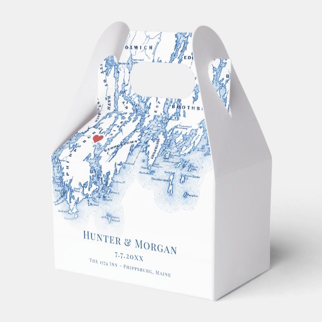 Phippsburg Maine Destination Wedding Karta Elegant Presentaskar (Framsidan Sidan)