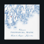 Phippsburg Maine Karta Elegant bröllop Favor Magnet<br><div class="desc">Snabb och enkel beställning! Magneterna Maine karta är perfekt att välkomna er ut ur stadsgästerna till 1774 Inn med välkomna påsgodis. Du kan också anpassa enskilda Maine-magneter för bröllopsfesten. Flytta hjärtat genom att klicka på "Redigera med design verktyg" under "Anpassa". Karta omfattar södra Maine-städer i Bath, Phippsburg, Georgetown, Arrowsic, Westport,...</div>