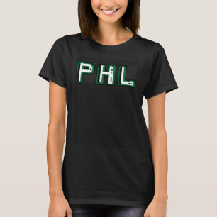 PHL Philadelphia Förkortning Brev Pixel Block T Shirt