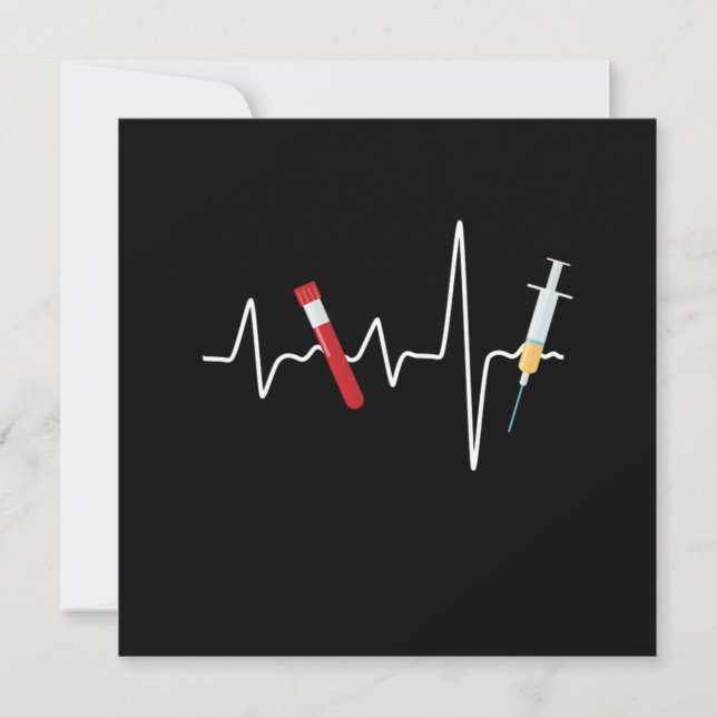 Phlebotomi Heartslag Phlebotomist Blood Syringe Gi Inbjudningar (Framsida)
