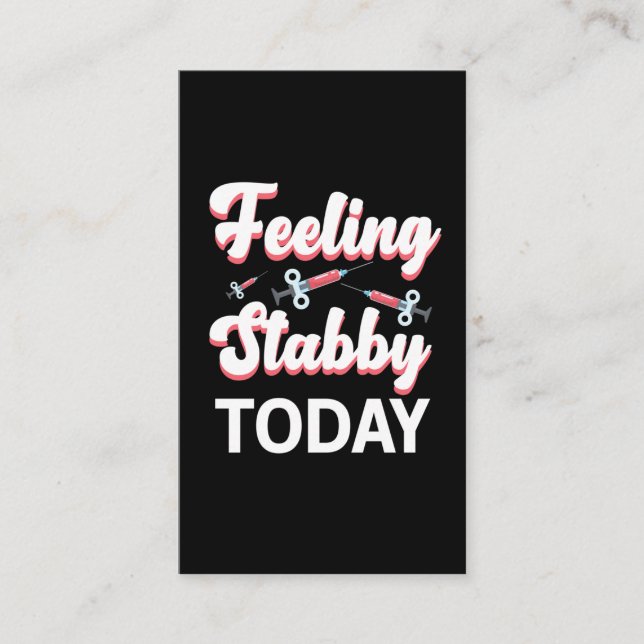 Phlebotomi Humor spruta Rita Blodet Venedig punkti Visitkort (Framsida)