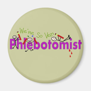 Phlebotomist "är vi så åder" stick figurer magnet