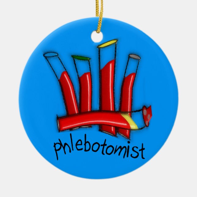 Phlebotomist Artsy julprydnad Julgransprydnad Keramik (Framsidan)