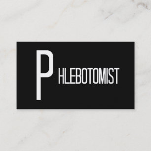Phlebotomist Black and White Affärskort Visitkort