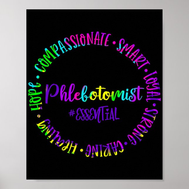 Phlebotomist Caring Strong Essential Smart Royal Poster (Framsidan)