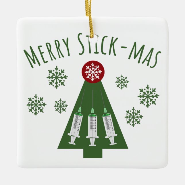 Phlebotomist Cute Grönt Julgran Julgransprydnad Keramik (Framsida)