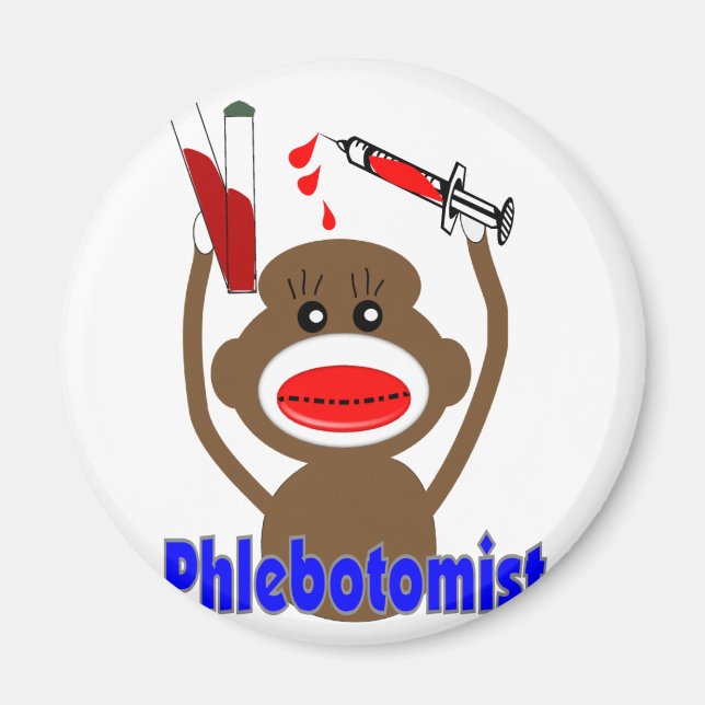 Phlebotomist-gåvor från sock monkey - Adsible Magnet (Framsidan)