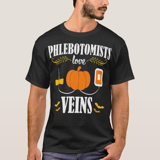 Phlebotomist Halloween Funny Veins Phlebotomy T Shirt (Framsida)