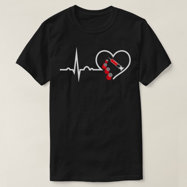 Phlebotomist Heart Blod Phlebotomi Pulse Cute T Shirt (Design framsida)
