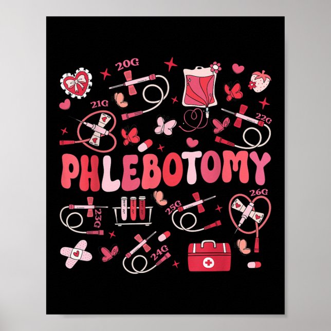 Phlebotomist Heart Phlebotomy Nurse Tech Gift Vale Poster (Framsidan)
