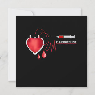 Phlebotomist Hjärtslag Syringe Phlebotomi Gi Inbjudningar