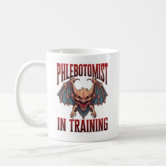 Phlebotomist in Training Funny Student Bat Kaffemugg (Vänster)