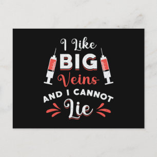Phlebotomist jag gillar Big Veins Nurse Phlebotomy Vykort