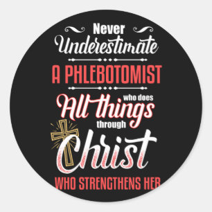 Phlebotomist Jesus Phlebotomy Blood Gift Runt Klistermärke