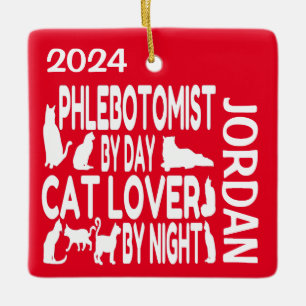 Phlebotomist Kärlek Cats ANPASSNINGSBAR Julgransprydnad Keramik