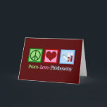 Phlebotomist Peace Kärlek Phlebotomy Office Helgkort<br><div class="desc">En coola Phlebotomistisk julklapp till en expert på blodsutgjutelse och nål. Fredstecken,  hjärta och injektionsflaskor med blod. Peace Kärlek Phlebotomy.</div>