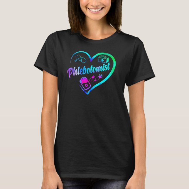 Phlebotomist Phlebotomy Phlebotomist Heart T Shirt (Framsida)