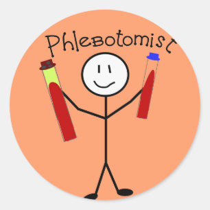 Phlebotomist pinneperson runt klistermärke