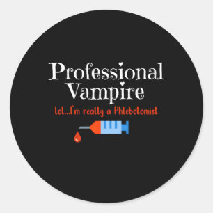Phlebotomist Professionell Vampire Phlebotomy Tech Runt Klistermärke