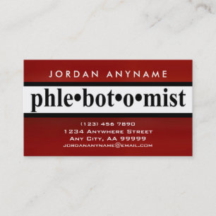 Phlebotomist Red Rand (DUBBLA SIDED) Visitkort