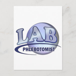 PHLEBOTOMIST Roligt Blue LOGOTYP Vykort