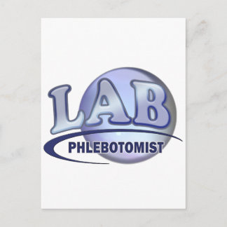 PHLEBOTOMIST Roligt Blue LOGOTYP Vykort