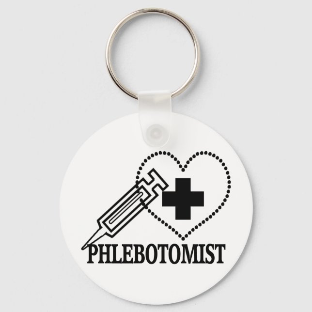 PHLEBOTOMIST - SPRUTA HJÄRTAT MEDICINSKT NYCKELRING (Framsida)