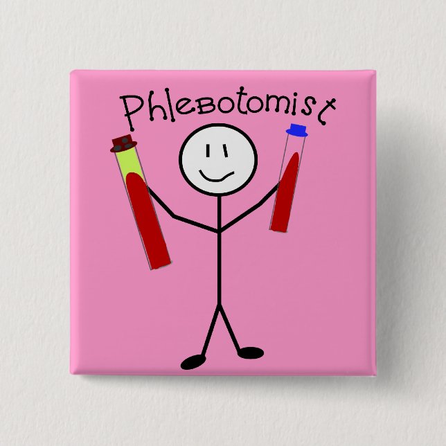 Phlebotomist Stick Person Knapp (Framsida)